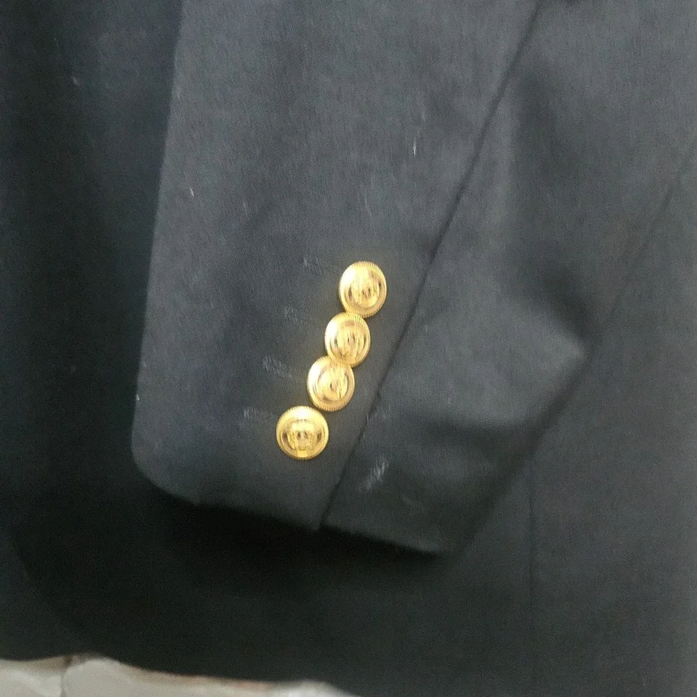Lords‎ Of London Patrick James Men Wool Earl Jacket 44R Black Blazer Gold Button